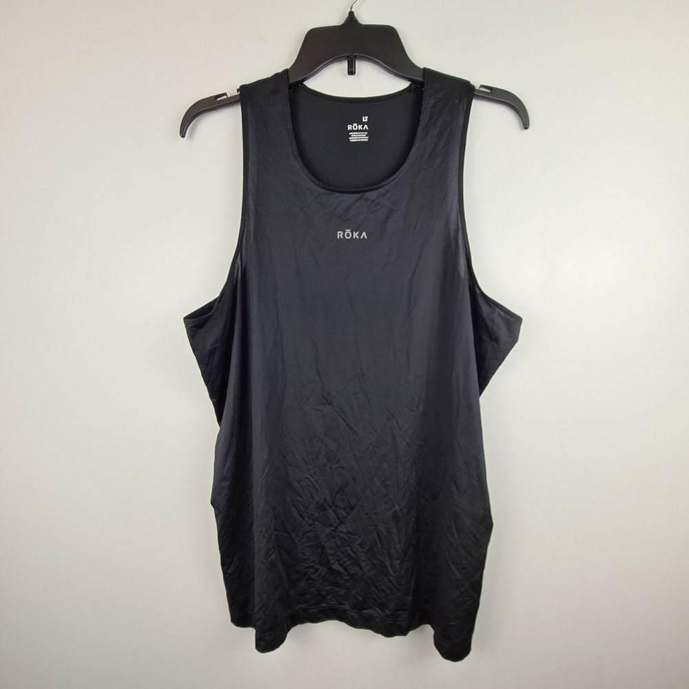 ROKA Mens Large Tall LT‎ Black Performance Running Training Tank Top Athletic